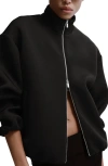 Mango Oversized Bomber Jacket In Black