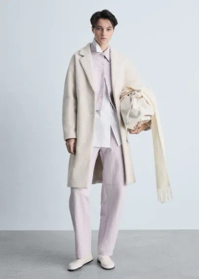 Mango Veste Beige - Femme - L -