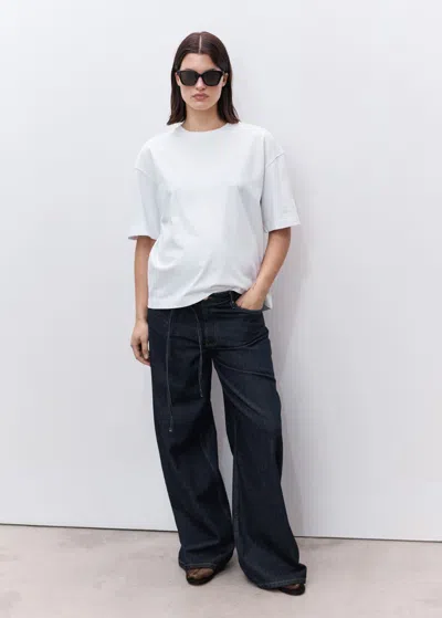 Mango Oversized Cotton Maternity T-shirt Off White