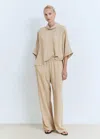 Mango Oversized Flowing Blouse Beige