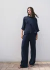 Mango Oversized Flowing Blouse Navy