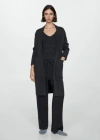 Mango Cardigan Maille Oversize In Gris Anthracite