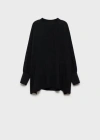Mango Oversized Knit Sweatshirt Black In Black