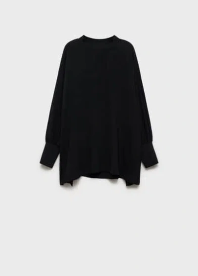 Mango Oversized Knit Sweatshirt Black