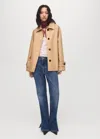 Mango Oversized Parka With Epaulettes Beige In Neutral