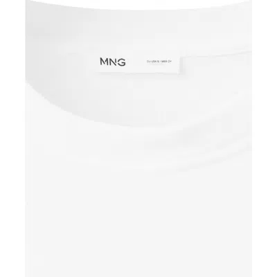 Mango Oversized Short Sleeve T-shirt In White