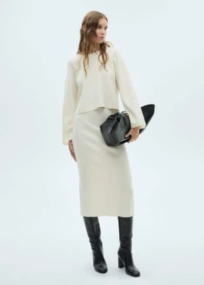 Mango Oversized Sleeve Knitted Jersey Ecru