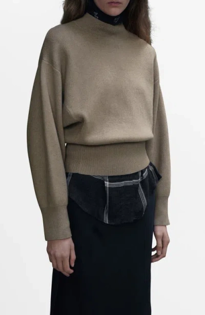 Mango Ovresize Mock Neck Sweater In Multi