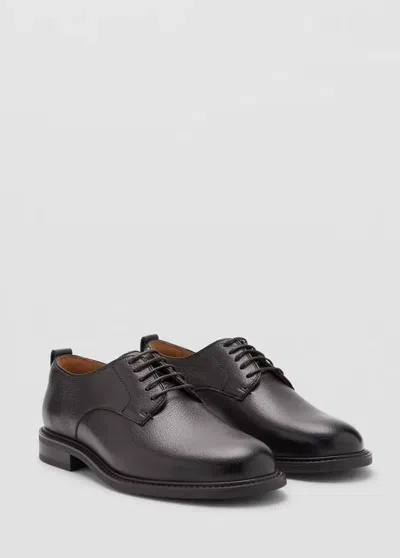Mango Oxford Style Leather Shoe In Brown
