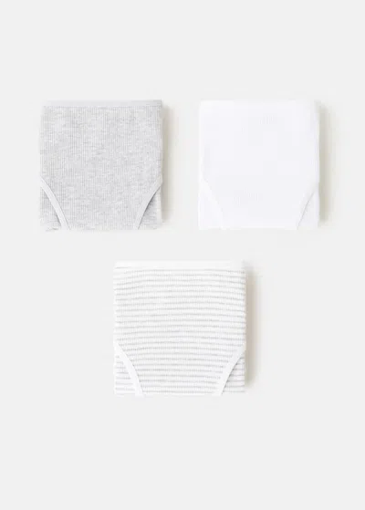 Mango Kids' 3 Pack Essential Panty Light Heather Grey In Gray