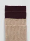 Mango Pack Of 2 Ribbed Cotton Socks Burgundy In Multi
