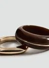 Mango Pack Of 2 Rigid Bracelets Gold In Gold