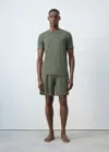 Mango Pack Pyjama À Taille Élastique In Green