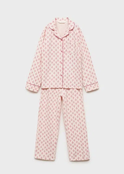 Mango Kids' Printed Cotton Pyjama Pack In Pink