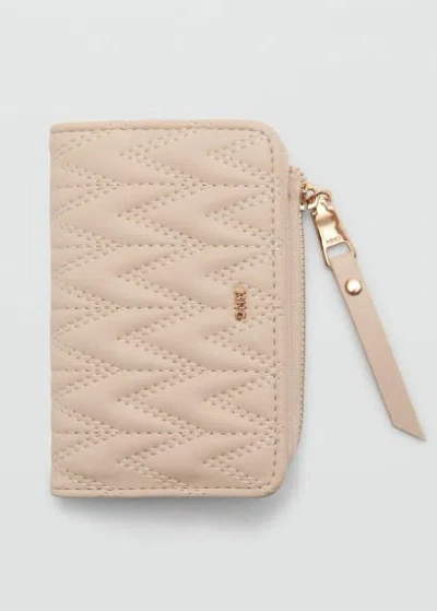 Mango Padded Logo Wallet Off White