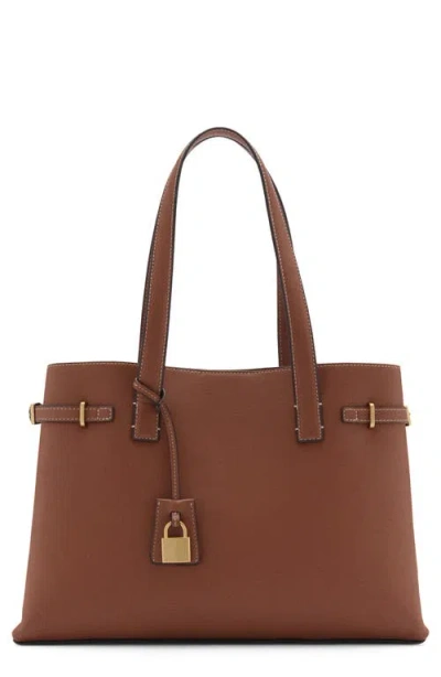 Mango Padlock Detail Faux Leather Shopper Bag