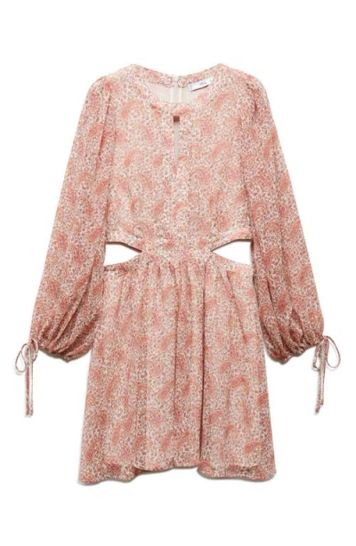 MANGO MANGO PAISLEY LONG SLEEVE DRESS