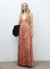 Mango Paisley-print Dress With Lace Trim Brown In Brown
