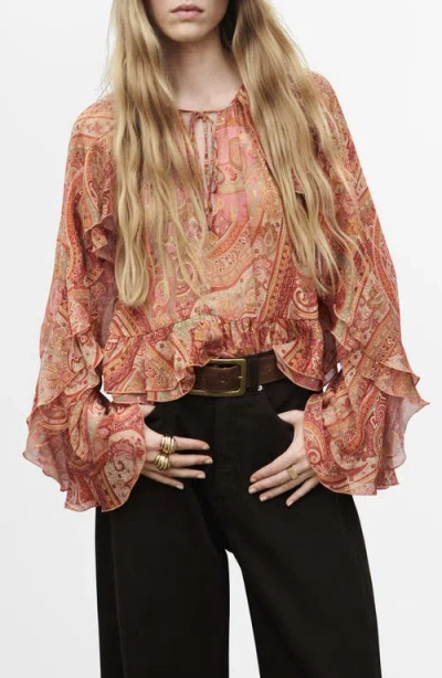 MANGO MANGO PAISLEY PRINT LONG SLEEVE SHIRT
