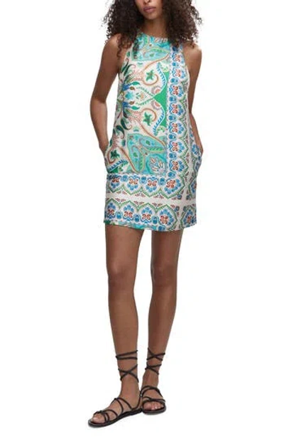 Mango Paisley Print Satin Minidress In Multi