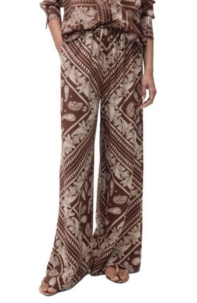 Mango Paisley Print Wide Leg Pants