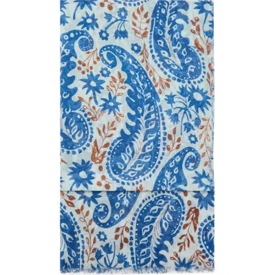 Mango Paisley Scarf In Blue