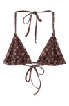 Mango Paisley Triangle Bikini Top In Brown