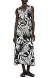 Mango Bow Printed Dress Black In Black