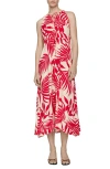 Mango Bow Printed Dress Red In Red