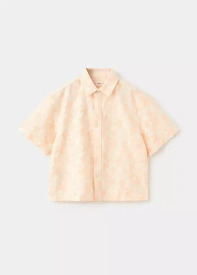 Mango Kids' Palm Print Shirt In Orange