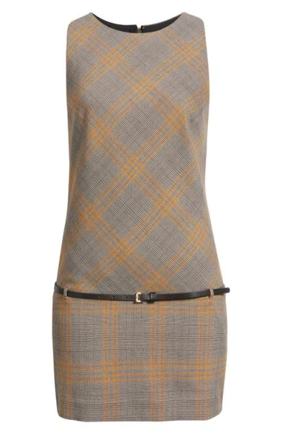 Mango Paloma Belted Sleeveless Dress In Brown