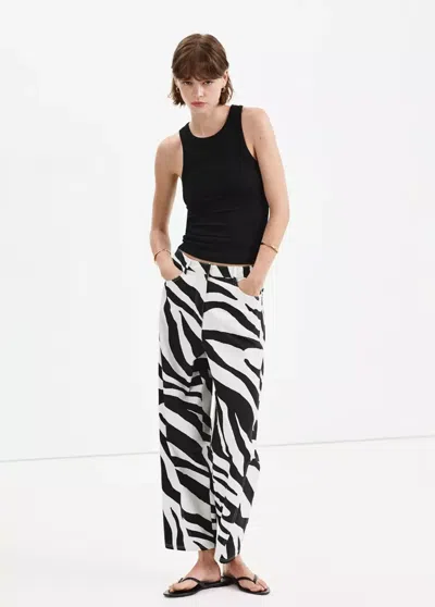 Mango Pantalon Ballon Taille Haute In Black