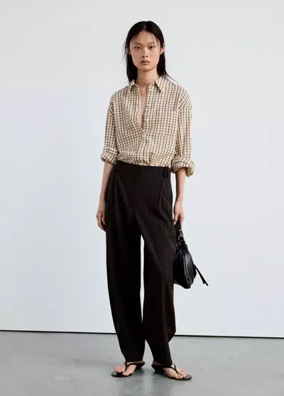 Mango Pantalon Ballon Taille Haute In Marron