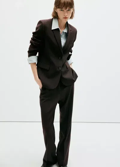 Mango Pantalon Bergen In Marron