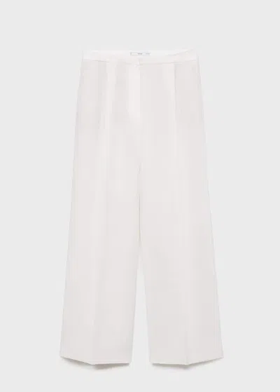 Mango Straight-fit Linen Suit Trousers Off White