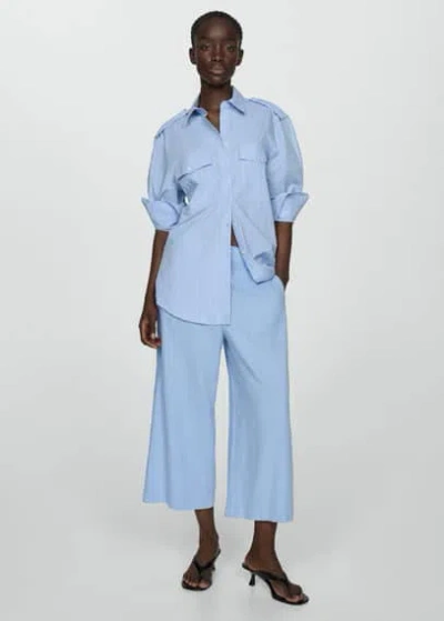 Mango Pantalon In Bleu Ciel