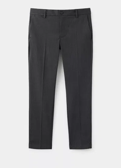 Mango Pantalon Bologna Cropped Slim-fit In Gray