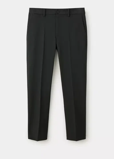 Mango Pantalon Bologna Cropped Slim-fit In Black