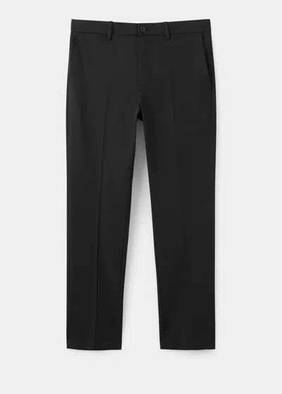 Mango Pantalon Bologna Cropped Slim-fit In Noir