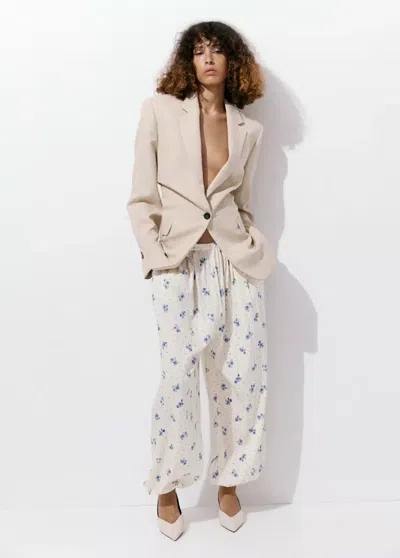 Mango Coya Floral Balloon Pants In White