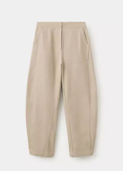 Mango Pantalon Bouffant À Pinces In Marron