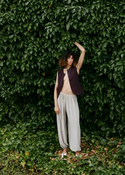 Mango Pantalon Bouffant Taille Mi-haute