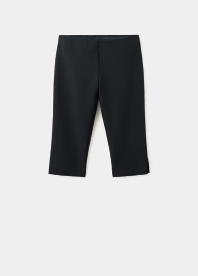 Mango Pantalon Capri Slim In Black