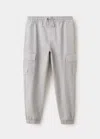 Mango Pantalon Cargo 100 % Coton In Gray