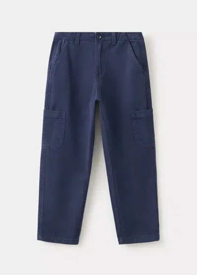 Mango Kids' Pantalon Cargo Coton Regular-fit In Blue