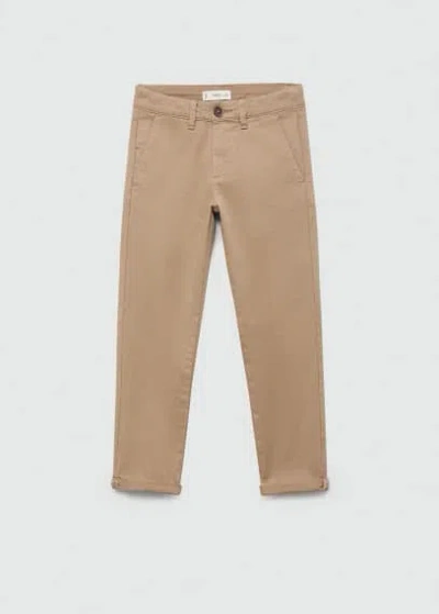 Mango Trouseralon Chino Coton In Beige
