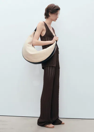 Mango Pantalon Chocolat - Femme - S -