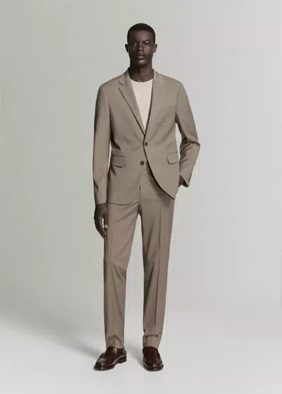 Mango Pantalon Costume Milán Slim-fit In Brown