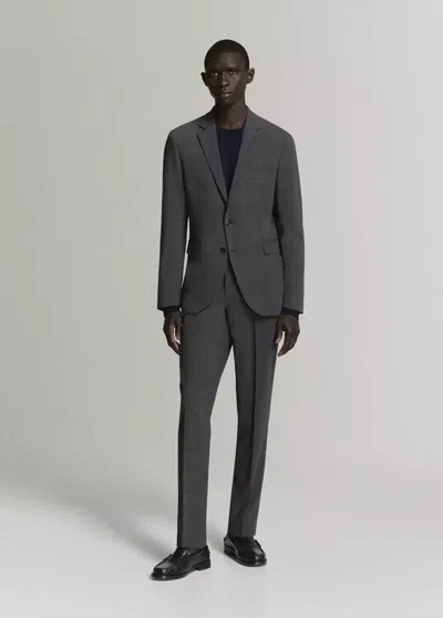 Mango Pantalon Costume Parí Super Slim-fit In Gris Chiné Foncé