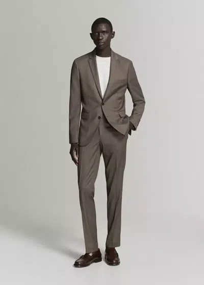 Mango Pantalon Costume Parí Super Slim-fit In Marron Moyen